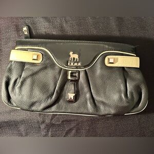 L.A.M.B black and white leather vintage clutch